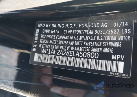 2014 Porsche Cayenne Hybrid S z USA, uszkodzony, nr VIN WP1AE2A28ELA50800